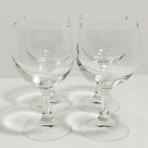 Classic Vintage Wine Glasses Clear Water Goblets Set of 4 #1341